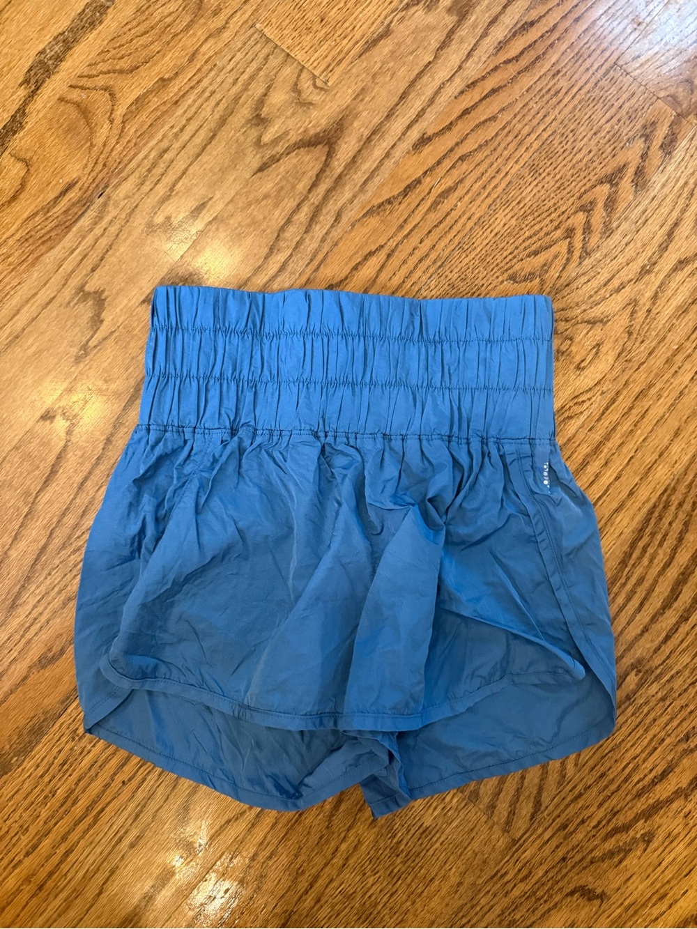 Free People Blue Smocked High-Waist Lounge Shorts